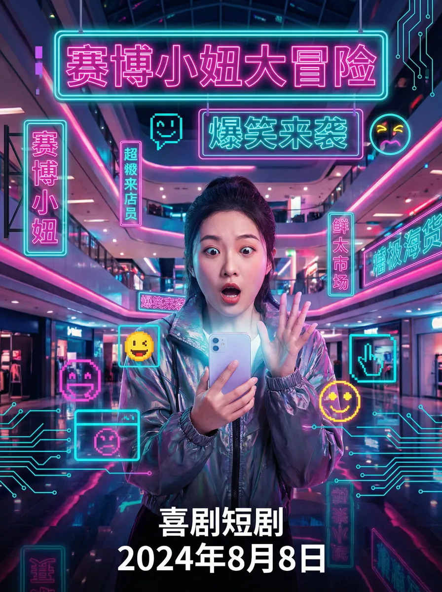 不用播放器的黄 搞笑喜剧短剧 - 赛博小妞大冒险海报